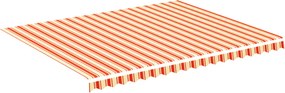 vidaXL Pânză de rezervă copertină, galben și portocaliu, 4,5x3,5 m