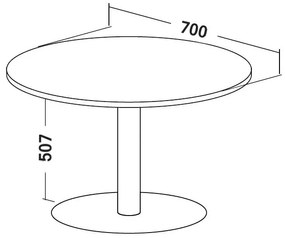 Masa de intalnire ProOffice, diametru 70 cm, nuc