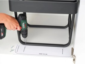 Cos colectare selectiva Brabantia Sort&Go 1008864, 2x10 L+20 L, Materiale ecologice, Economie de spatiu, Gri închis/Verde