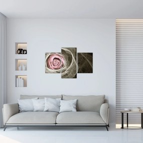Tablou - Abstract trandafir roz deschis roz (90x60 cm)