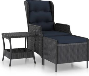 vidaXL Set mobilier de grădină cu perne 2 piese gri închis poliratan