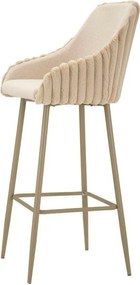 Scaune de bar crem cu cotiere 2 buc. tapițate (înălțime șezut 78 cm) Alaska – Mauro Ferretti