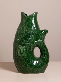 Vas decorativ din ceramică glazurată verde, "Fish"