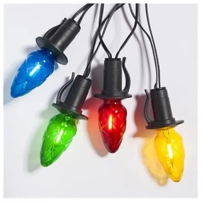 Ghirlandă LED de extensie pentru exterior CONE FILAMENT, 20 x E10, 14 m, colorată/alb cald, IP44