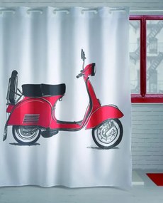 Perdea dus Vespa rosie retro 241 180x200 cm