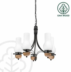 Lustră pe lanț Brilagi COTTAGE 5xE14/40W/230V fag/alb