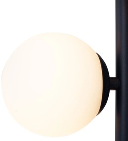 Lampă suspendată de design neagră cu sticlă mată cu 5 lumini - Vertical