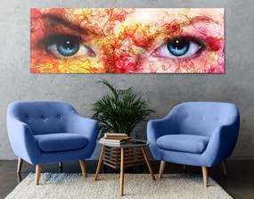 Tablou ochi albaștri cu elemente abstracte