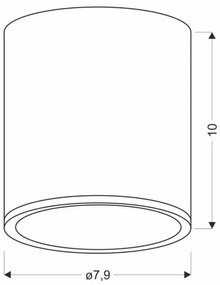 Plafonieră TUBA GU10/15W/230V