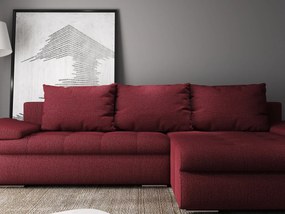 Colțar extensibil dumonde cu ladă de depozitare si sezut confortabil din spuma high-density, Leonardo Enjoy Rosu 260x185 cm II