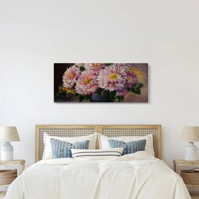 Tablou - Pictură în ulei, flori în vază (120x50 cm)