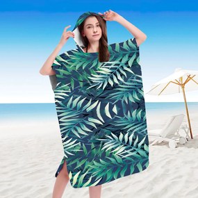Poncho prosop de plaja BORNEO albastru inchis 80x145 cm