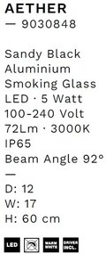 Stalp LED iluminat exterior decorativ IP65 AETHER H-60cm