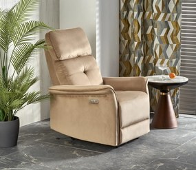 Fotoliu recliner Semir velvet bej H108 cm
