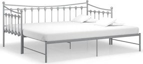 vidaXL Cadru pat canapea extensibilă, gri, 90x200 cm, metal