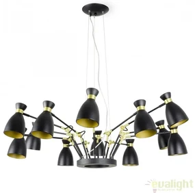 Lustra suspendata design Retro 20051 black and gold satin 12L
