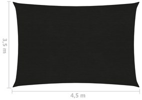 Panza parasolar, negru, 3,5x4,5 m, HDPE, 160 g m   Negru, 3.5 x 4.5 m