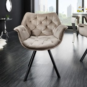 Scaun pivotant The Dutch Comfort, catifea sampanie greige