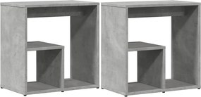 vidaXL Masă laterală, 2 buc., gri beton, 50x30x50 cm, PAL