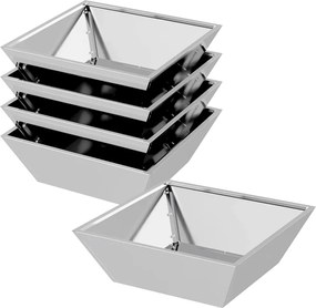 vidaXL Vază pentru Grădină 5 pcs Argintiu 50 x 50 x 15 cm