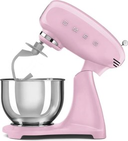 Mixer planetar SMEG SMF03PKEU, 800 W, 4,8 l, 10 viteze, Functie de pornire treptata, Roz
