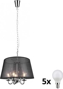 Reality - Candelabru LED pe lanț CIMA 5xE14/40W/230V, negru