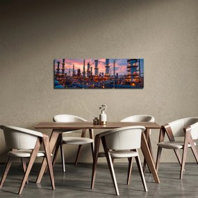 Tablou - Instalație industrială (cu ceas) (90x30 cm)