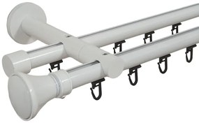 Galerie dubla Prince teava profil alb 19mm/19mm (Alege marime: 120 cm)