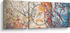 Tablou - Abstract mozaic (cu ceas) (90x30 cm)