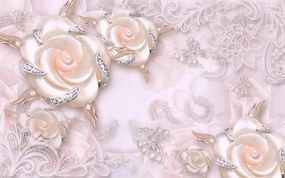 Fototapet 3D, Trandafiri de perle Art.05309