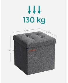 Taburet SULTAN, 30 x 30 cm, gri