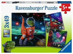 PUZZLE DINOZAURI IN SPATIU, 3X49 PIESE - RAVENSBURGER (RVSPC05127)