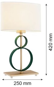 Argon 8317 - Lampă de masă PERSEO 1xE27/15W/230V 42 cm crem/verde