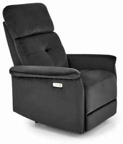 Fotoliu recliner Semir velvet negru H108 cm