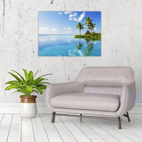 Tablou pe sticlă - Insula tropicală (70x50 cm)