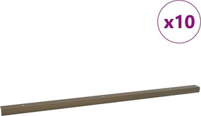vidaXL Profile pentru marginea treptelor 10 pcs Maro 67 x 3 x 2 cm