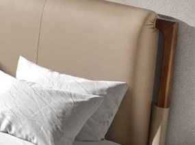 Pat dublu tapitat design LUX din lemn si piele sintetica Mink 180x200cm