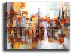 Tablou Canvas Sighisoara , Multicolor, 100 x 70 cm