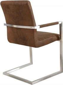 Set 2 scaune cu brate Loft maro antic/ argintiu