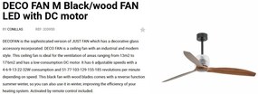 Ventilator cu telecomanda DECO FAN M negru/maro