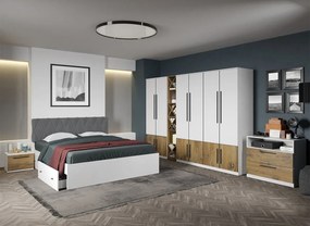 Set dormitor complet Alb cu Flagstaff Oak - Sidney - C55