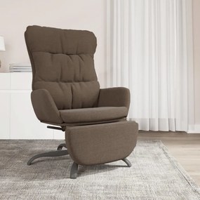 3097597 vidaXL Scaun de relaxare cu taburet, maro, material textil