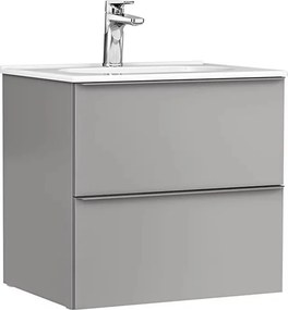 Set dulap baza suspendat Gala Shona gri 2 sertare cu lavoar Klea 60 cm
