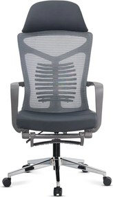 Scaun ergonomic SYYT 9502 gri, rabatabil cu suport de picioare