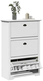 vidaXL Suport pantofi „BODO” Alb 80x35x118 cm