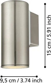 Eglo 33581 - Aplica de perete exterior LED RGBW RIGA, reglabilă, 1xGU10/5W/230V IP44, crom mat