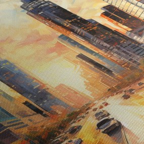 Tablou - Pictura orașului (cu ceas) (90x30 cm)