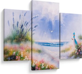 Tablou - Plaja romantică, pictură în ulei (90x60 cm)
