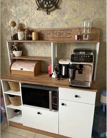 Set mobilier bucatarie Loura, alb si nuc