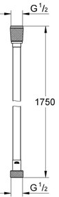 GROHE 27506001 - Furtun de duș VITALIOFLEX, argintiu, 1750 mm